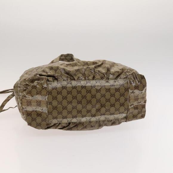 GUCCI GG Crystal Hand Bag Coated Canvas Beige Gold - Picture 9 of 12